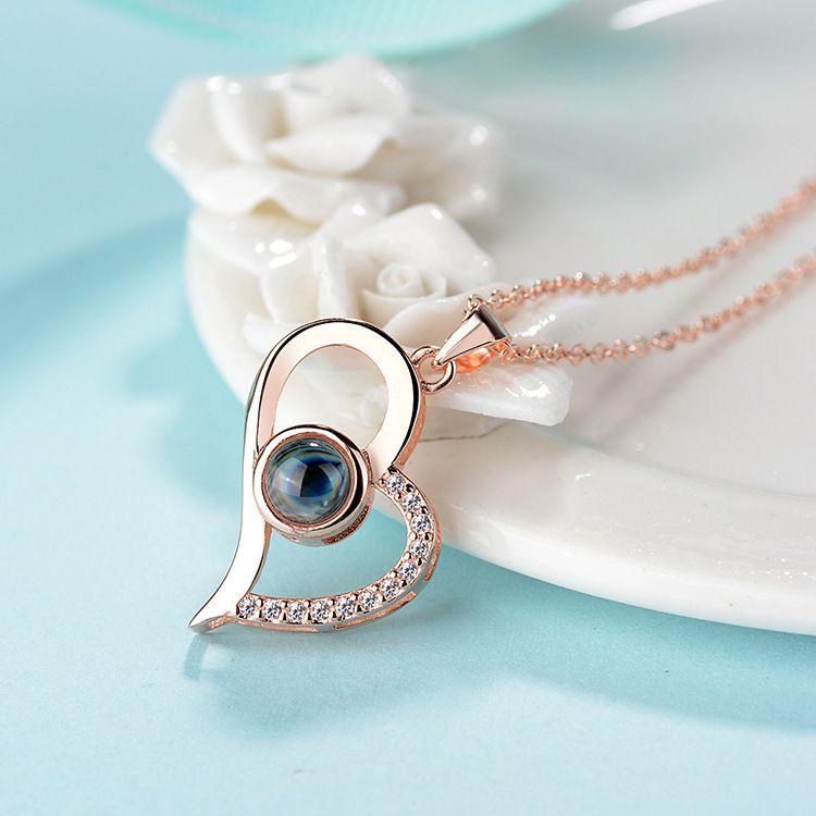 Personalized Projection Photo Necklace - Forever In My Heart - Record My Love