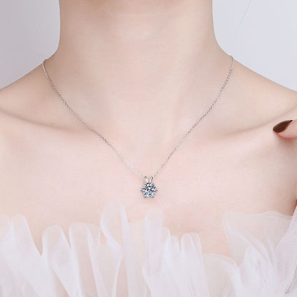 Sterling Silver 1 Carat Moissanite Necklace