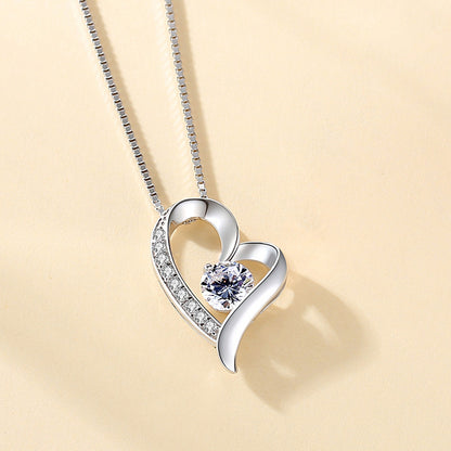 Forever Love Heart Pendant Necklace in Silver