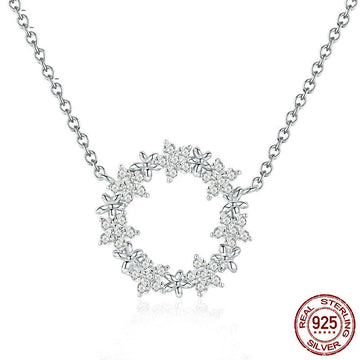 Sterling Silver Gypsophila Necklace with Zircon