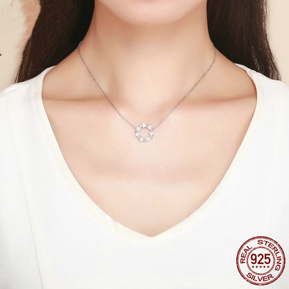 Sterling Silver Gypsophila Necklace with Zircon