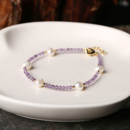 Fashion Natural Pearl Amethyst Bracelet