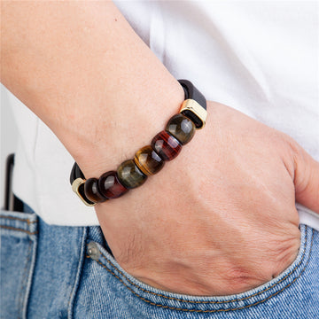 Tiger Eye Multi-Layer Leather Bracelet