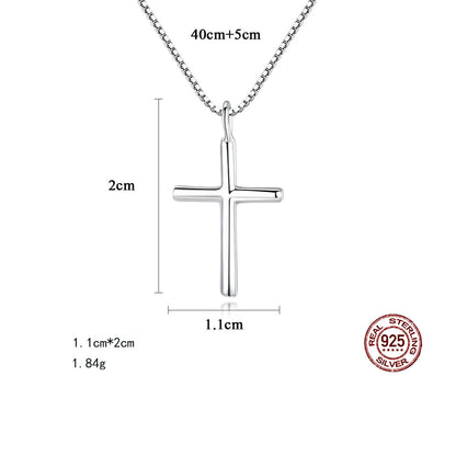 Simple Sterling Silver Cross Necklace