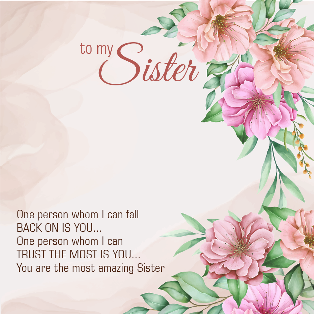 To Sister Message Card