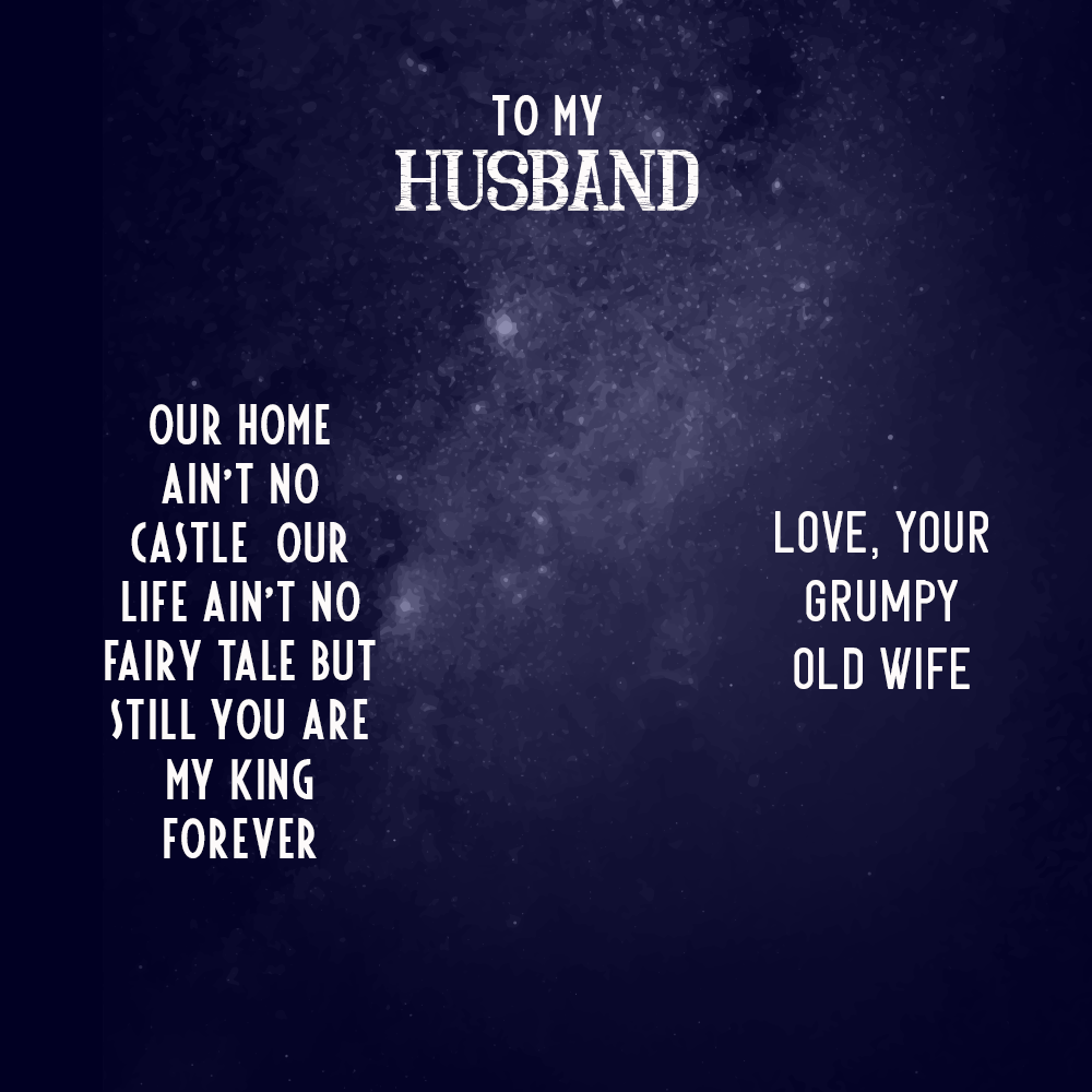 To Husband Message Card