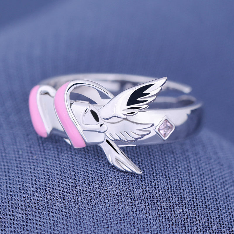 Angel Beast Shape Adjustable Silver Ring