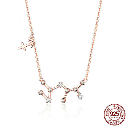 Collier Zodiaque Or Rose en Argent Sterling