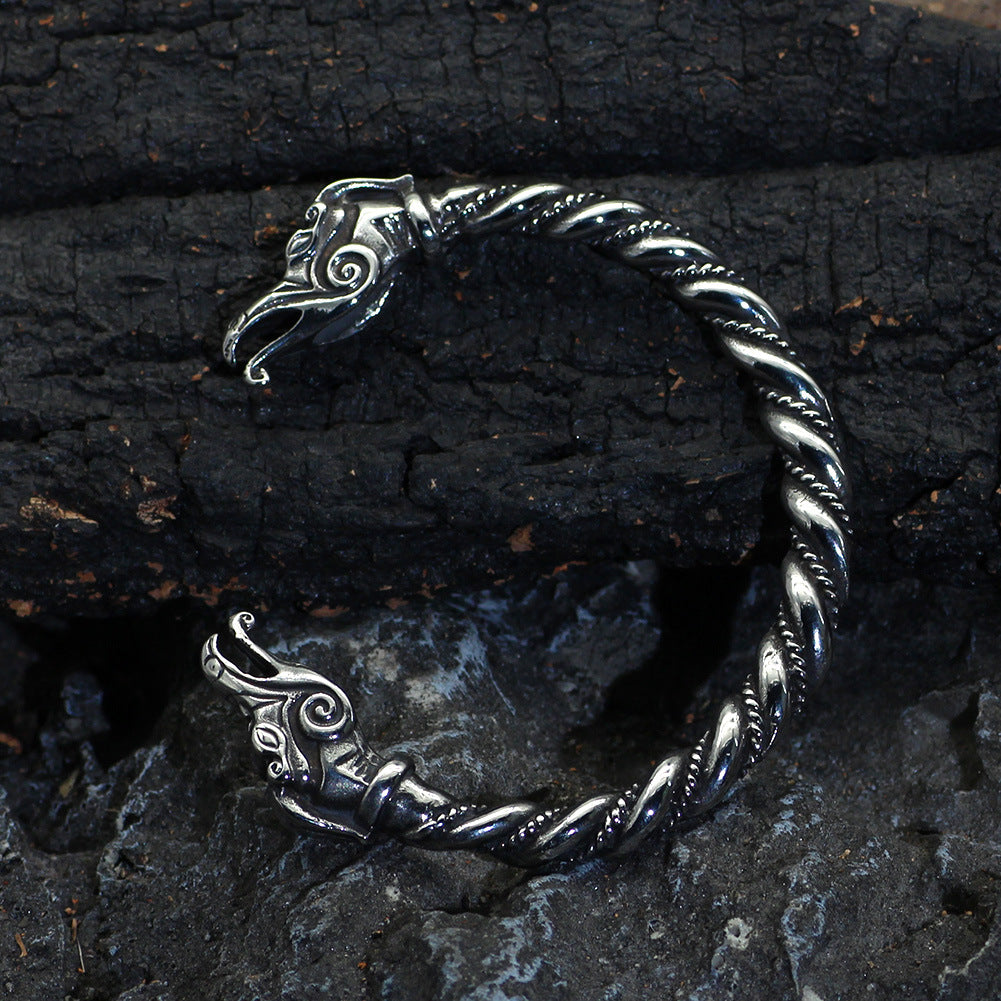 Norse Viking Double Dragon Head Bracelets