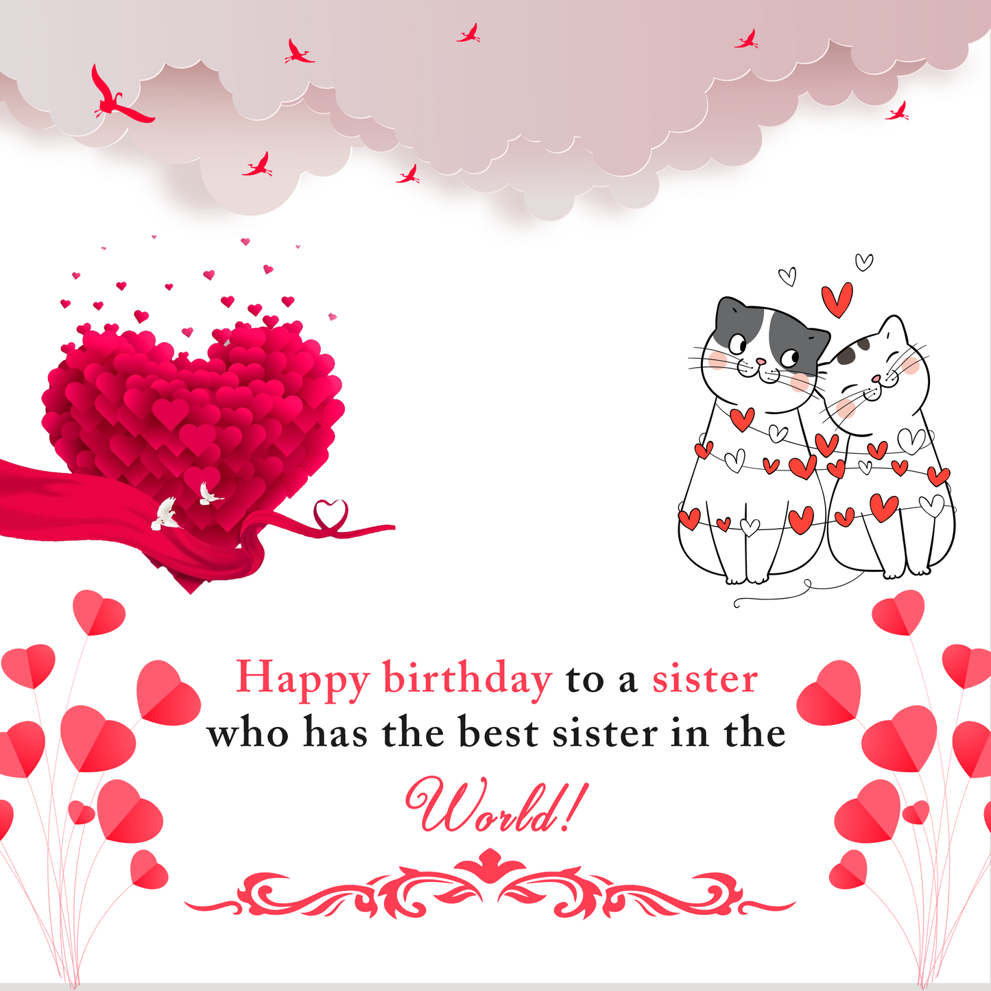 To Sister Message Card