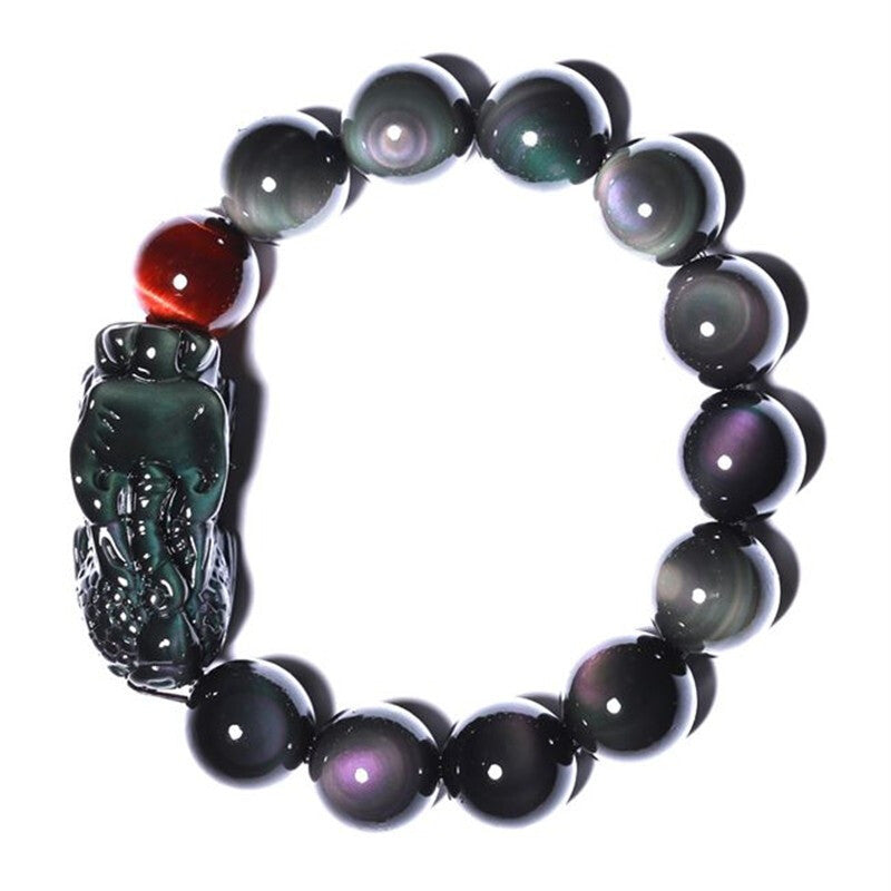 Natural Rainbow Eyes Obsidian Bracelet