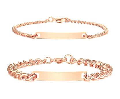 Couple's Engraved Bracelet Set