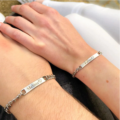 Graviertes Armband-Set für Paare