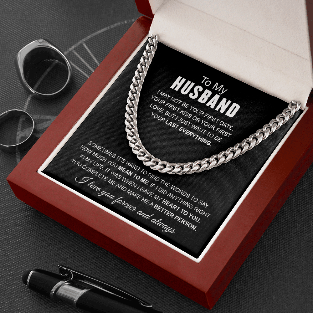 Personalized love necklace for My Husband-You complete me and make me a BETTER PERSON - Record My Love