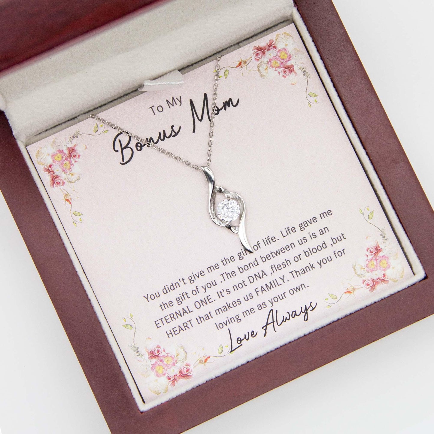 Personalized love necklace For Bonus mom - Record My Love